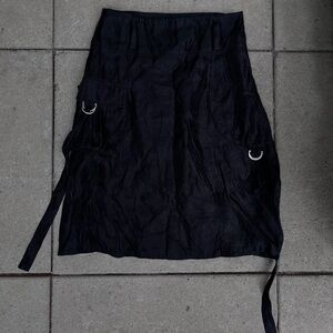 Black Women's Skirt with Ring Accents